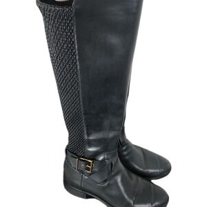 Cole Haan Newburg Newcastle Tall Black Leather Buckle Riding Boots Womens Sz 9.5